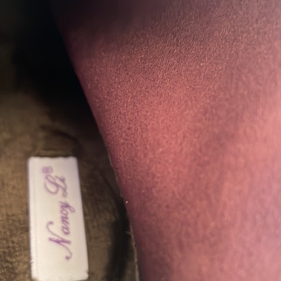 Maroon glitter high heel booties. - Picture 8 of 8